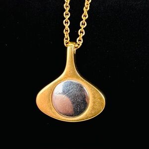 Vintage Avon Goldtone and Silvertone Two-Tone Pendant Necklace